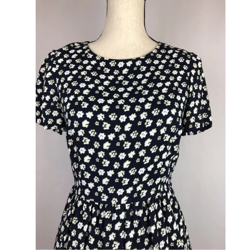 J. Crew Tiered Dress Blurred Floral Navy size 0 - Picture 2 of 8